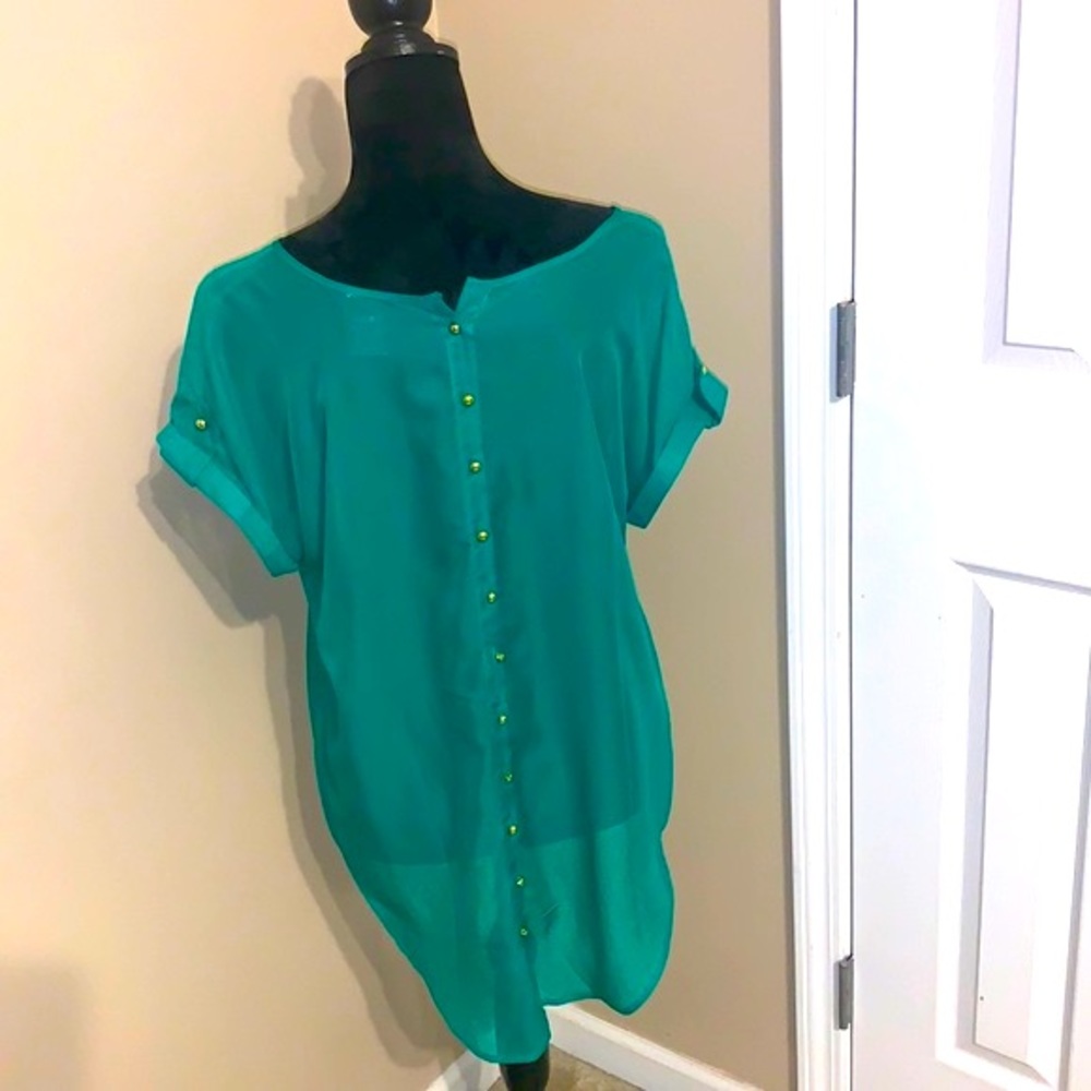 Sheer Short Sleeve blouse